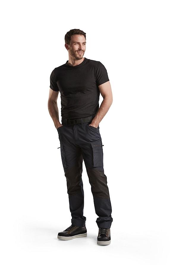 Service Buks med stretch Mørk Marineblå/Sort