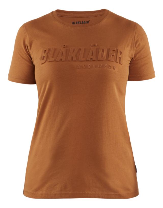 Blåkläder Bomulds T-shirt 3D Dame Rust