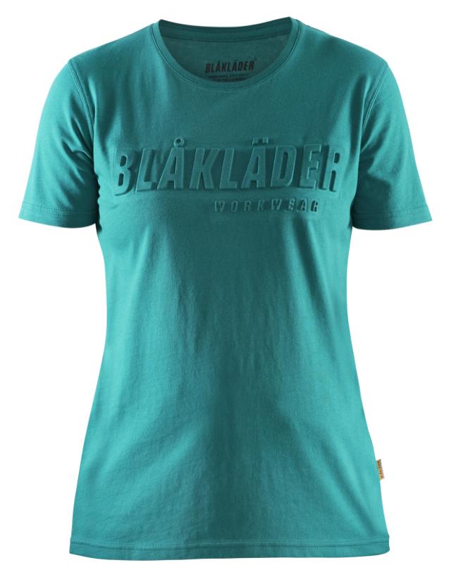 Blåkläder Bomulds T-shirt 3D Dame Blågrøn
