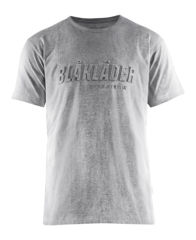 Blåkläder Bomulds T-shirt 3D Herre Gråmeleret
