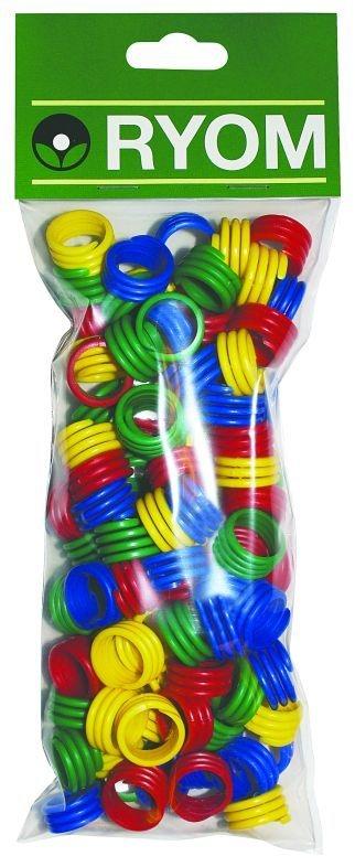 Ryom Hønseringe Plast ass. farver 100 stk.