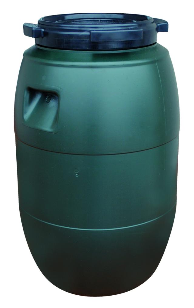 Grøn 60 L fodertønde med skruelåg 