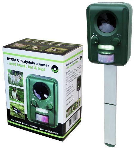 Ryom Ultralydskræmmer med Solcelle, Sensor og Blitz