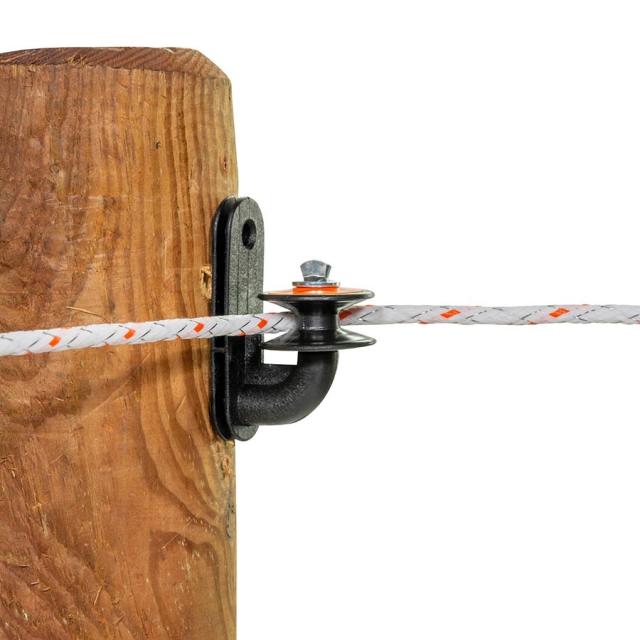 Gallagher Rullehjørneisolator med Skrue Sort 30stk