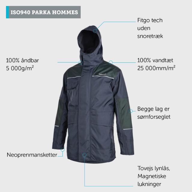 Betacraft ISO940 Herre Parka Regnjakke Sort