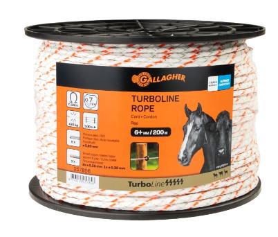 Gallagher Polyreb Ø6 mm TurboLine hvid 200 m