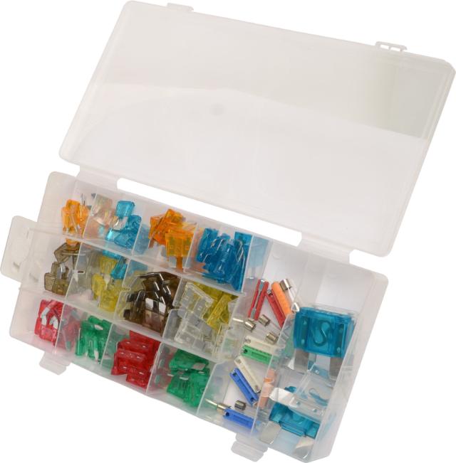 Sortiment autosikringer med 142 stk.