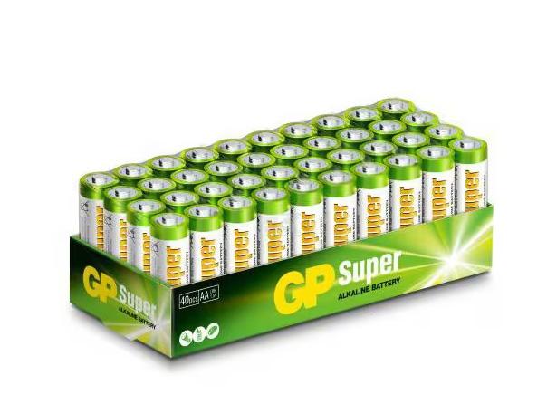 GP Alkaline Super Batteri AA 15A/LR6 40 stk.