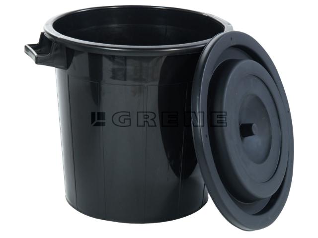 Opbevarings- og fodertønde med låg 50 ltr