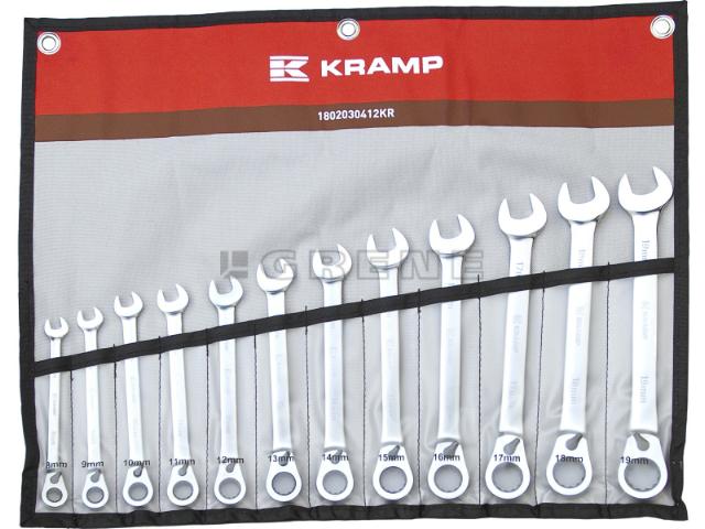 Kramp ringskraldenøglesæt med 12 nøgler 
