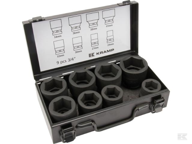 Slagtoppesæt 3/4' 8 Dele