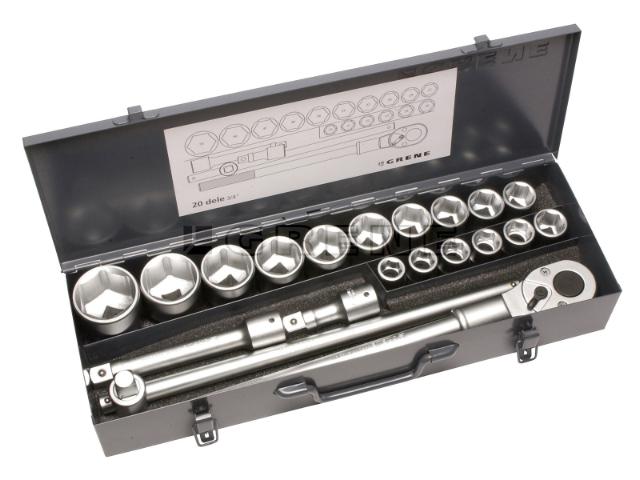 Grene topnøglesæt 3/4' - 20 dele