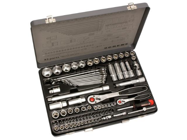 Grene 1/4' og 1/2' topnøglesæt - 82 dele