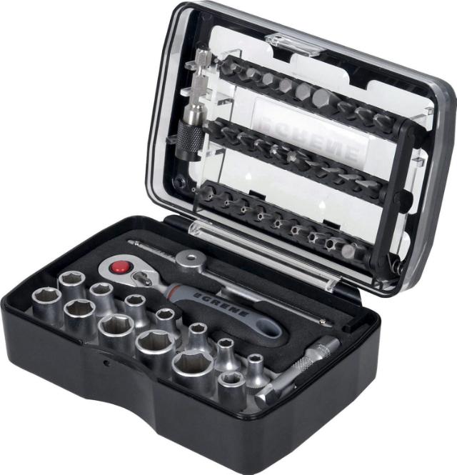 Topnøglesæt 1/4' Diverse Bits 47 Dele