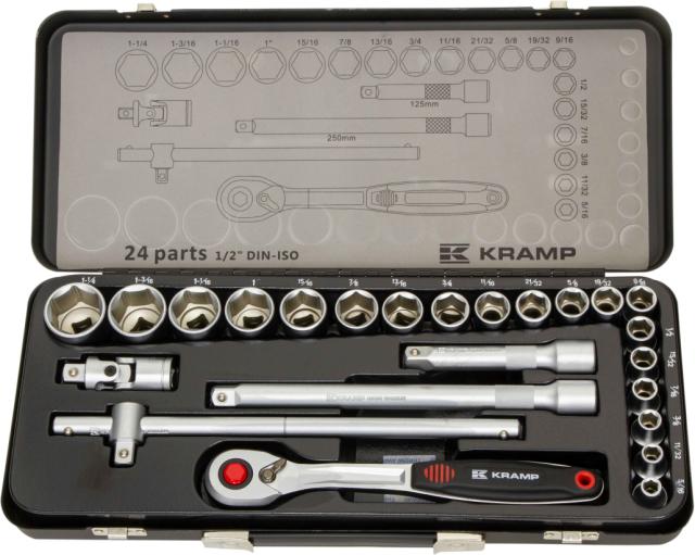 Topnøglesæt 1/2' 24 Dele 5/16' - 1 1/4'