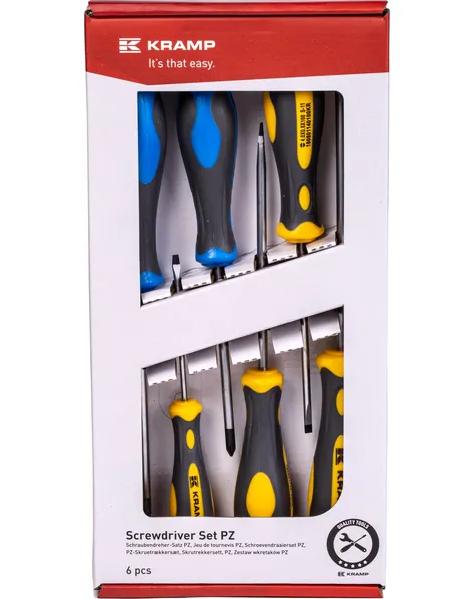 Kramp Skruetrækkersæt med 6 stk lige/PZ 4 lige og 2 PZ kærv