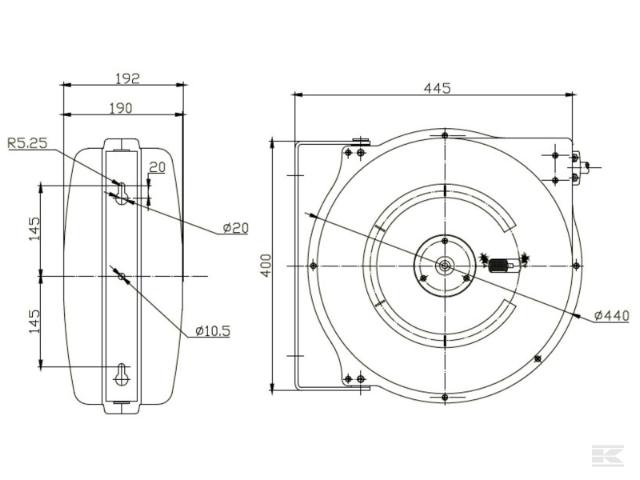 Slangeopruller automatisk 1/2' x 20m med spulepistol