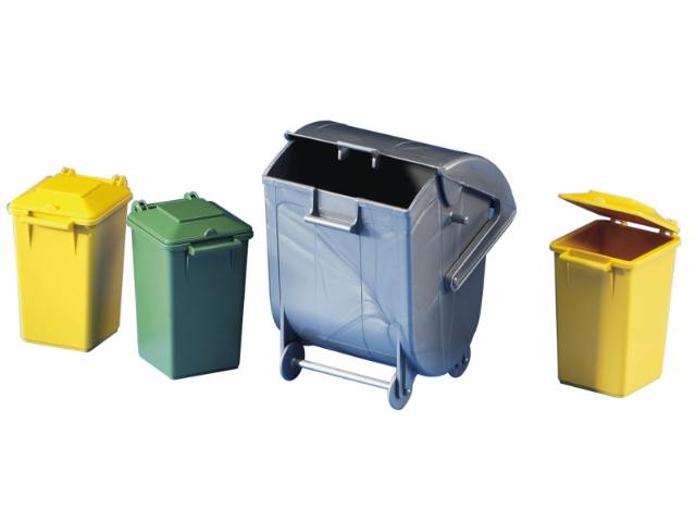 Bruder 02607 legetøjs affaldscontainere 1 stor + 3 små containere