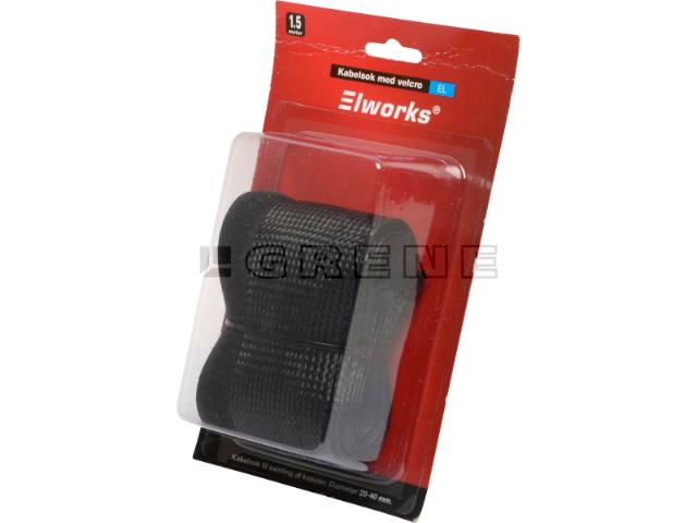 Kabelsok med velcro, Sort
