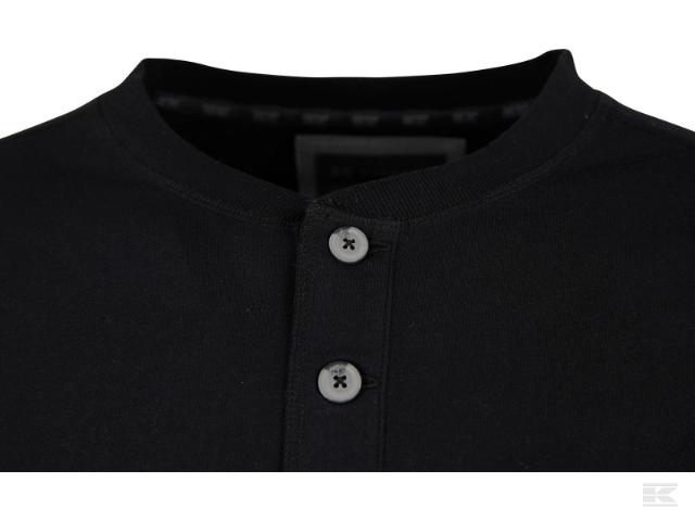 Kramp Technical Langærmet T-shirt med knapper Sort