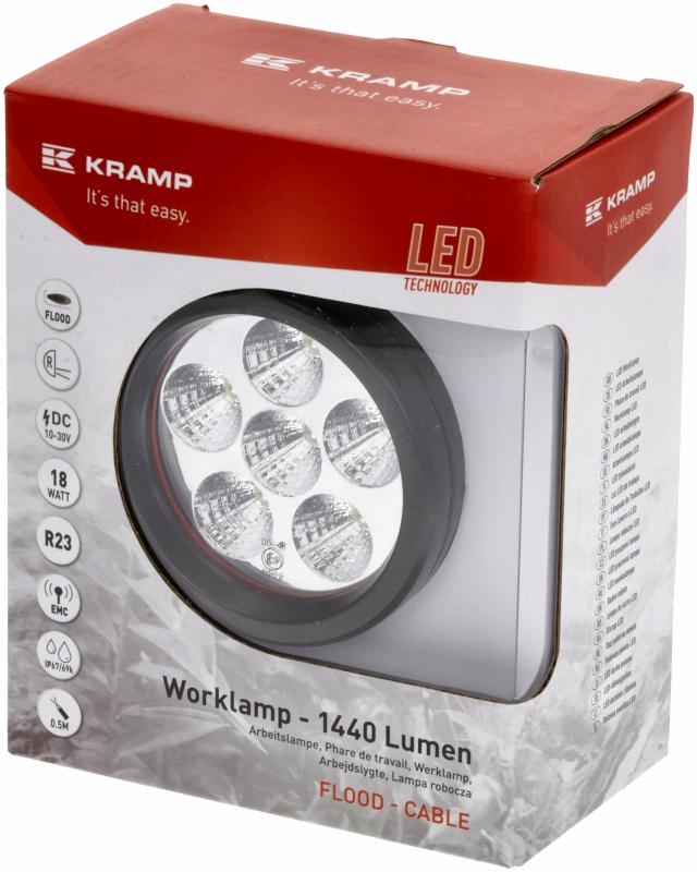 Kramp LED Arbejdslygte 1080 Lumen 18W Nærområde