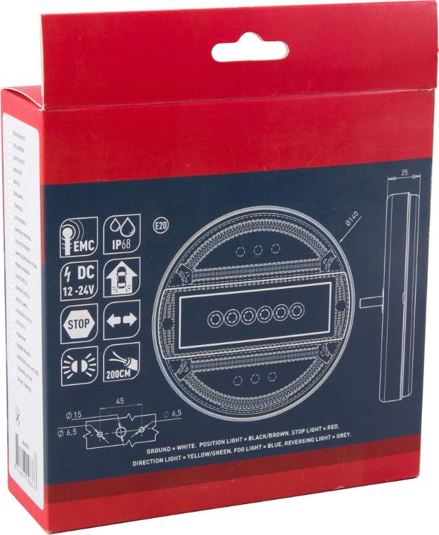 Kramp LED Baglygte m/ Ledning