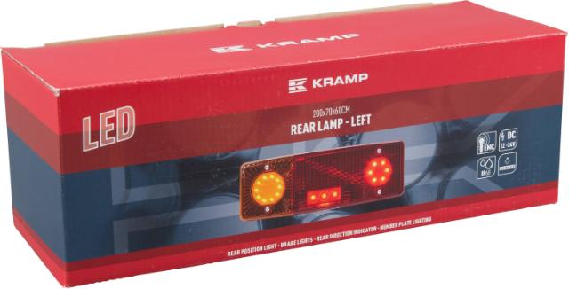 Kramp LED baglygte venstre m/ Ledning
