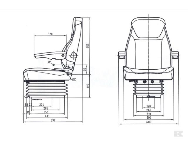 GoPart Luftsæde 12V Sort
