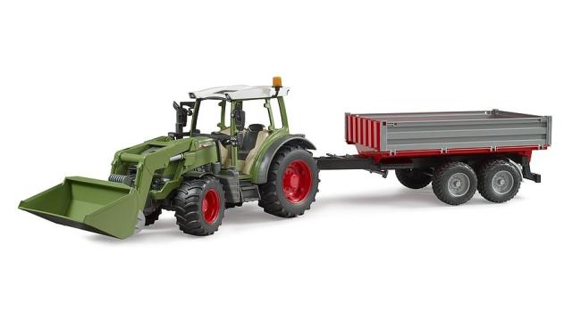 Bruder 02182 Fendt Vario 211 Traktor med Frontlæsser og Tipvogn