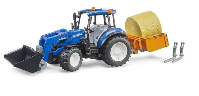 Bruder 02187 New Holland T5.120 traktor med transportbox og frontlæssser