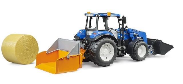 Bruder 02187 New Holland T5.120 traktor med transportbox og frontlæssser