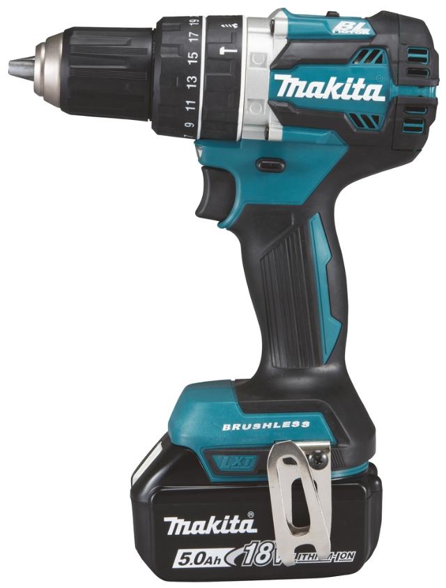 Makita DHP484RTJ Slagboremaskine m/ 2 stk. 5 Ah Batteri og Lader