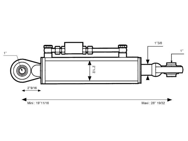 Sparex Hydraulisk Topstang Kat 2/2