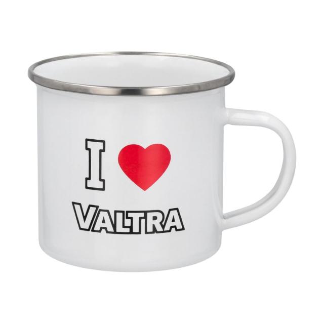 ''I Love VALTRA'' emaljekrus – 300 ml udendørs campingkrus