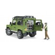 Bruder 02587 Land Rover Defender Stationcar med Skovfoged og Hund