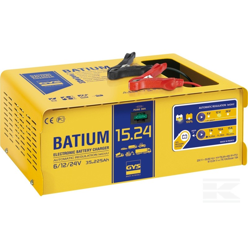 GYS Batium 15,2 Batterilader 6/12/24V