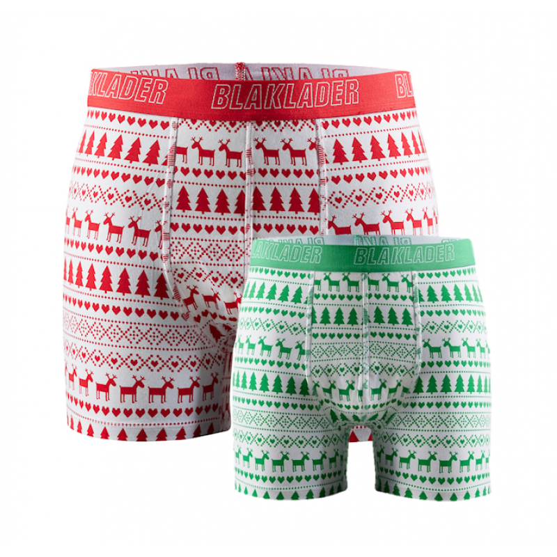 Blåkläder Christmas Boxershorts Rød/Grøn 2 Pak